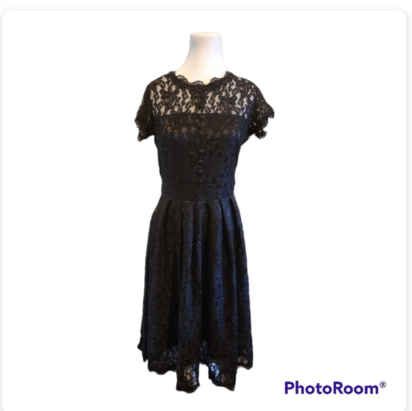 Vintage Black Lace Dress - Picture 1 of 8
